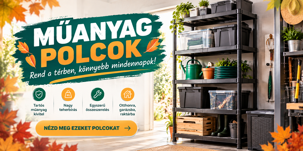 műanyag polcok és állványok