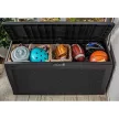 Keter RATTAN műanyag kerti tároló doboz 270L 117x45x57 cm Sötétbarna színű