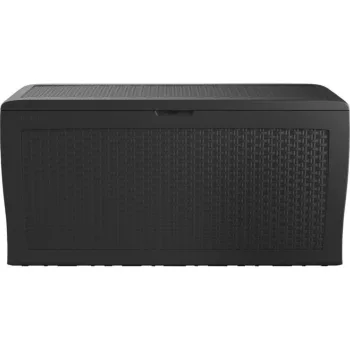   Keter RATTAN műanyag kerti tároló doboz 270L 117x45x57 cm Grafitszürke színű