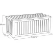 Keter ROCKWOOD kerti tároló 570L 155x72.4x64.4cm Krém