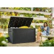 Keter Rattan mintás JAVA BOX kerti tároló 850L Sötétbarna