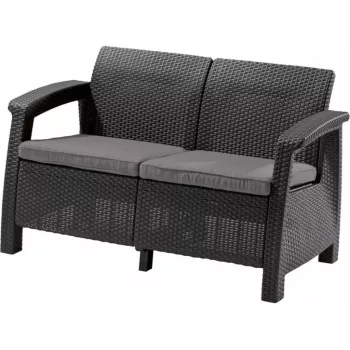   Corfu Love Seat 2 üléses kanapé 128x70x79 cm Grafitszürke színű
