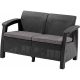 Corfu Love Seat 2 üléses kanapé 128x70x79 cm Grafitszürke színű