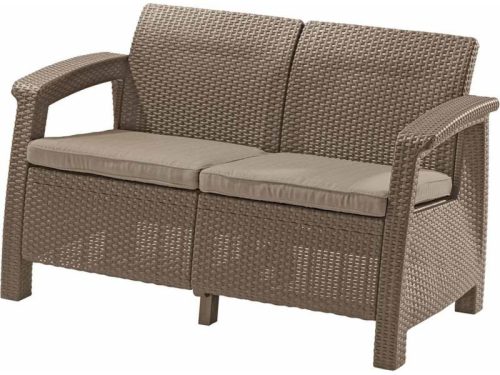 Corfu Love Seat 2 üléses kanapé 128x70x79 cm Cappuccino színű