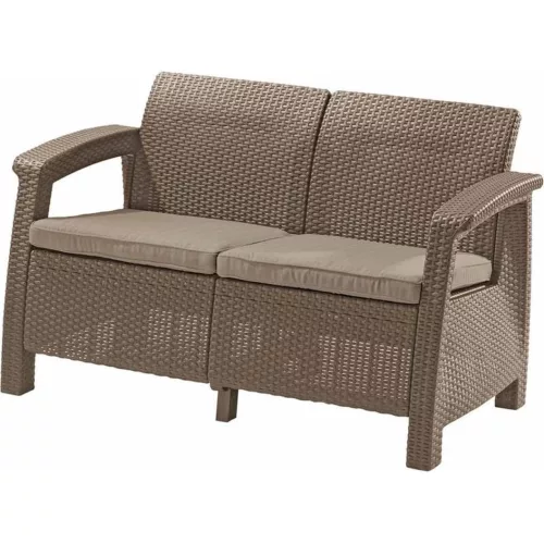 Corfu Love Seat 2 üléses kanapé 128x70x79 cm Cappuccino színű