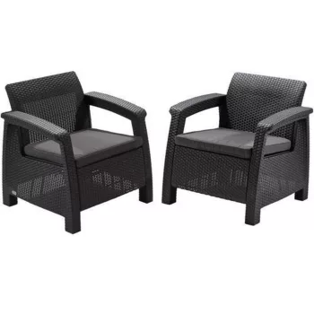   Corfu duo fotel szett (2db) 75x70x79 cm Grafitszürke színű
