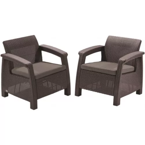 Corfu duo fotel szett (2db) 75x70x79 cm Sötétbarna színű