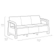 Corfu Love Seat Max 3 üléses kanapé 182x70x79 cm Grafitszürke színű