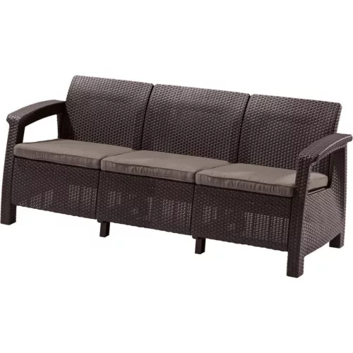 Corfu Love Seat Max 3 üléses kanapé 182x70x79 cm Sötétbarna színű