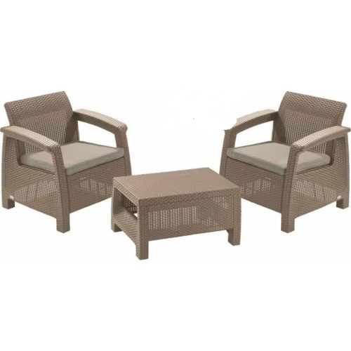 Corfu weekend fotel szett asztallal Cappuccino színű