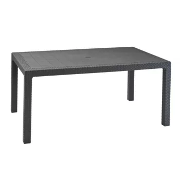   Keter Melody műrattan kerti asztal 160,5x94,5x74,5cm grafitszürke