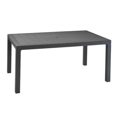 Keter Melody műrattan kerti asztal 160,5x94,5x74,5cm grafitszürke