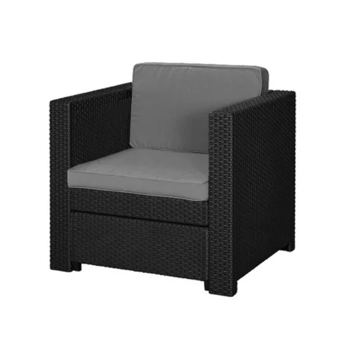 Keter Provence műrattan kerti fotel 76x67x77cm grafit és világosszürke