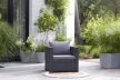 Keter Provence műrattan kerti fotel 76x67x77cm grafit és világosszürke