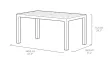 Keter Melody műrattan kerti asztal 160,5x94,5x74,5cm sötétbarna