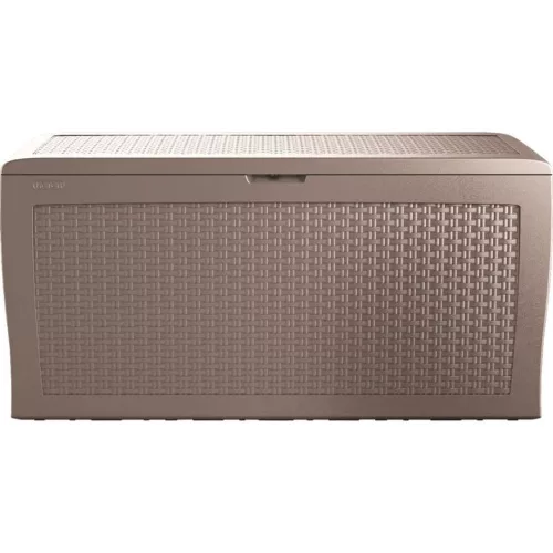 Keter RATTAN műanyag kerti tároló doboz 270L 117x45x57 cm Cappuccino színű