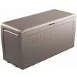 Keter RATTAN műanyag kerti tároló doboz 270L 117x45x57 cm Cappuccino színű