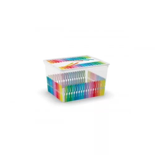 Curver C box tárolódoboz Cube 27L Colours Arty 34x40x25cm