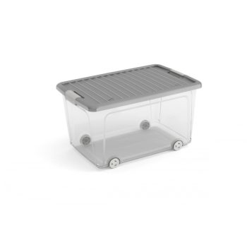   Curver W box tárolódoboz L transzparens/szürke 50L 57x39x32cm szürke tetős