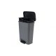 Duo pedálos szemetes 50L 23+23L, fekete-szürke