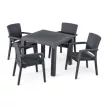 Rattan asztal antracit, 90x90cm