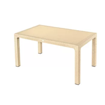 Rattan asztal 150x90cm cappuccino