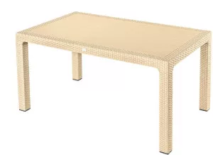 Rattan asztal 150x90cm cappuccino