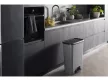 Curver COMPATTA fémhatású téglalap alakú pedálos szemetes 50L