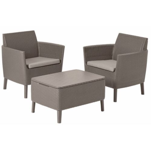 Keter Salemo balcony műrattan kerti bútor szett, cappuccino-homok