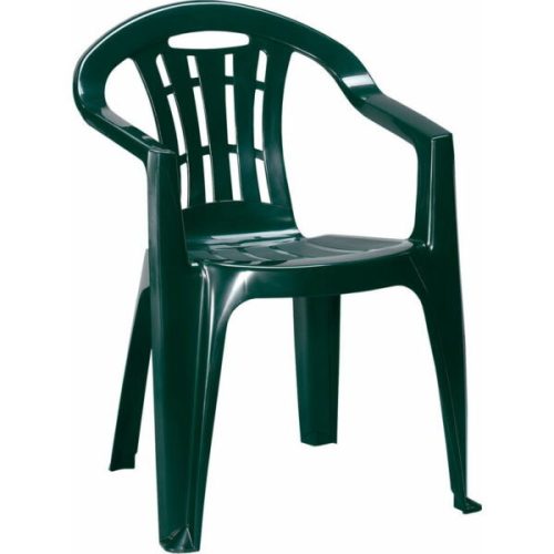 Mallorca kerti szék, kartámaszos, sötétzöld színű
