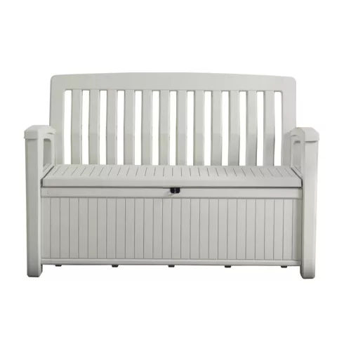 Keter Patio bench műanyag kerti pad/tároló 227L, fehér színű