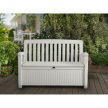Keter Patio bench műanyag kerti pad/tároló 227L, fehér színű