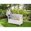 Keter Patio bench műanyag kerti pad/tároló 227L, fehér színű