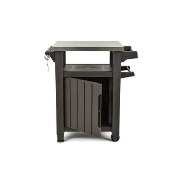Keter Unity műanyag kerti grill asztal 105L, barna színű