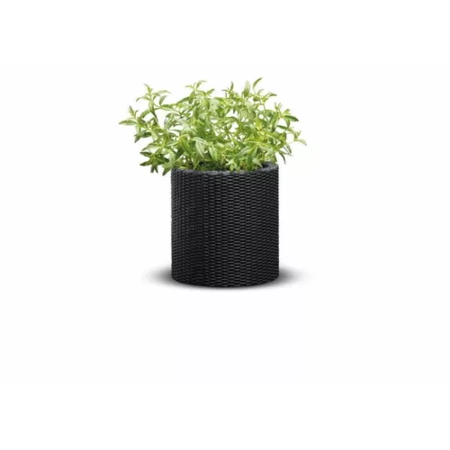 Keter Large cylinder planter műanyag kaspó, antracit színű