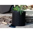 Keter Large cylinder planter műanyag kaspó, antracit színű
