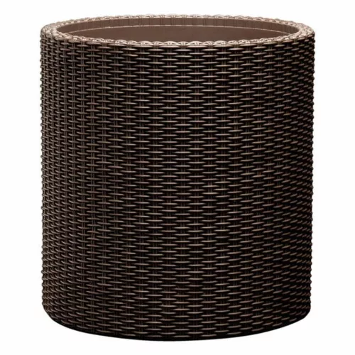 Keter Large cylinder planter műanyag kaspó, whiskey barna