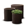 Keter Large cylinder planter műanyag kaspó, whiskey barna