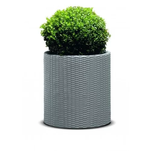 Keter Large cylinder planter műanyag kaspó, ezüst szürke