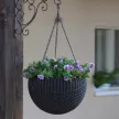 Keter Sphere planter felakasztható műrattan kaspó, antracit színű