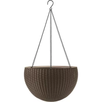   Keter Sphere planter felakasztható műrattan kaspó, mokka színű