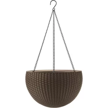   Keter Sphere planter felakasztható műrattan kaspó, mokka színű
