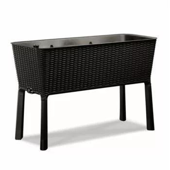 Keter Easy grow műrattan virágláda 120L, antracit színű