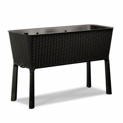 Keter Easy grow műrattan virágláda 120L, antracit színű
