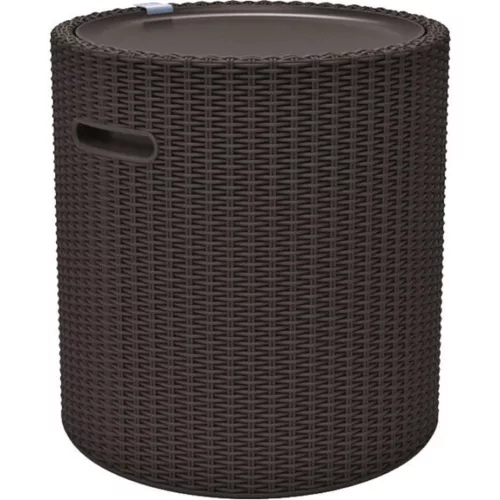 Keter Cool Stool műrattan party hűtőláda 39L, whiskey barna