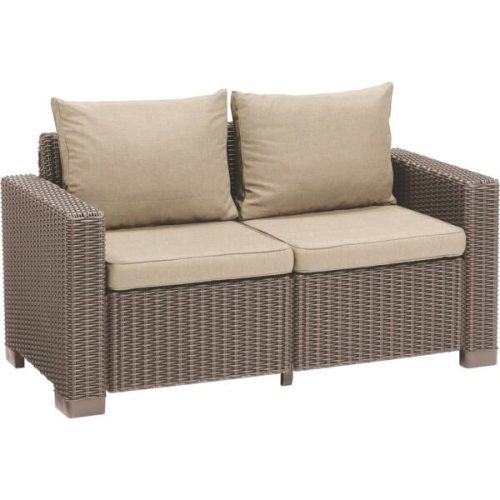Keter California 2 üléses műrattan kerti kanapé (mix&match), cappucino-homok szín