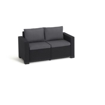   Keter California 2 üléses műrattan kerti kanapé (mix&match), grafit-hűvös szürke