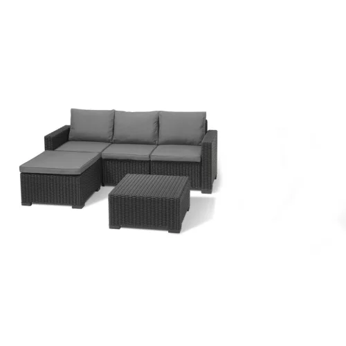 Keter California Chaise kerti sarokbútor asztallal, grafit