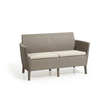   Keter Salemo 2 üléses műrattan kerti kanapé, cappuccino-homok szín