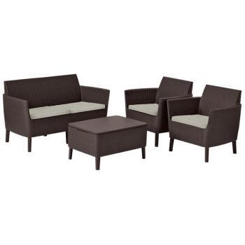   Keter Salemo műrattan kerti bútor szett, barna-szürke-bézs